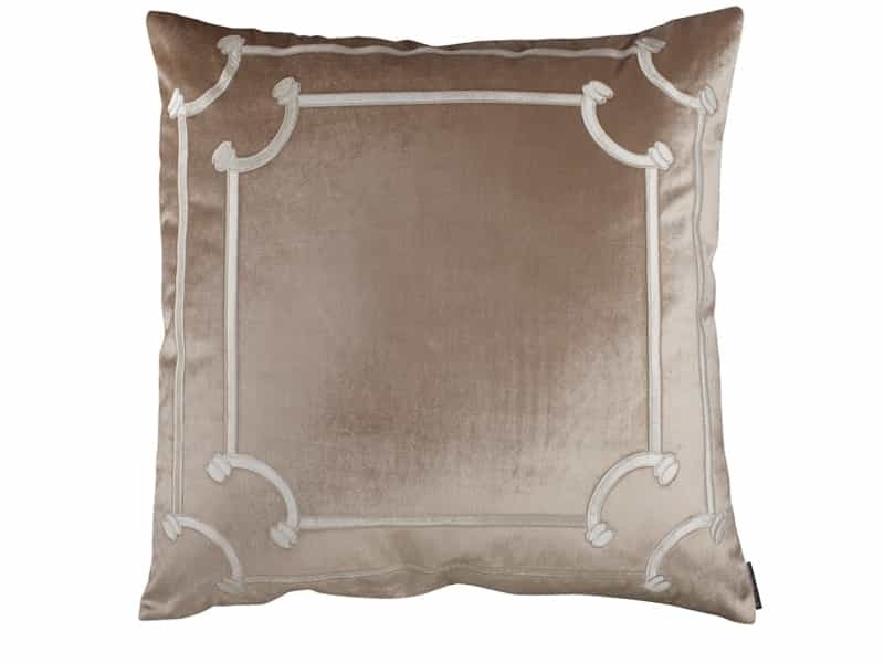 Angie Champagne/Ivory Velvet European Pillow