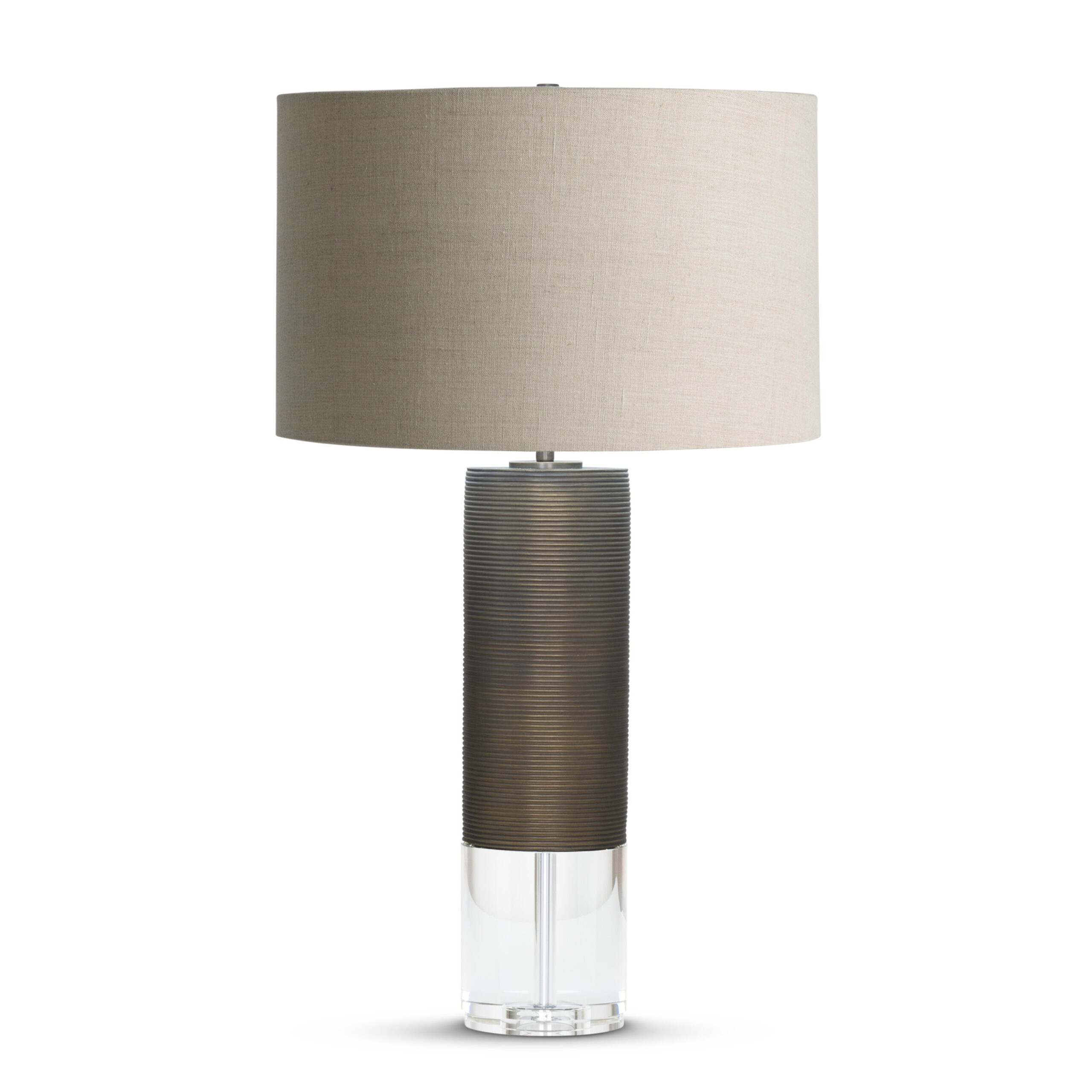 Atlantic Crystal and Bronze Table Lamp, 31"H