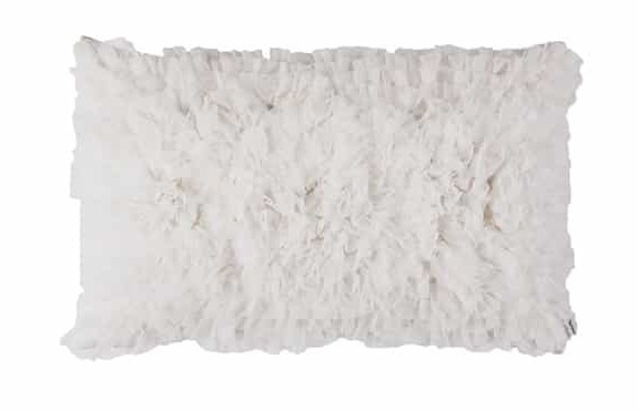 COCO RECT. PILLOW / WHITE SHEER 14X22