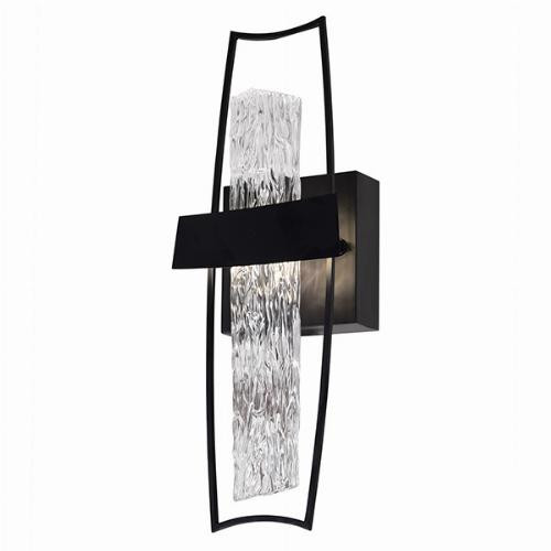 Guadiana Integrated LED 5in Black Wall Light with Handcrafted Glass