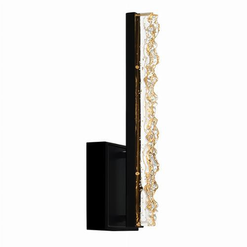 Stagger Integrated LED 5in Black Wall Light with Handcrafted Glass