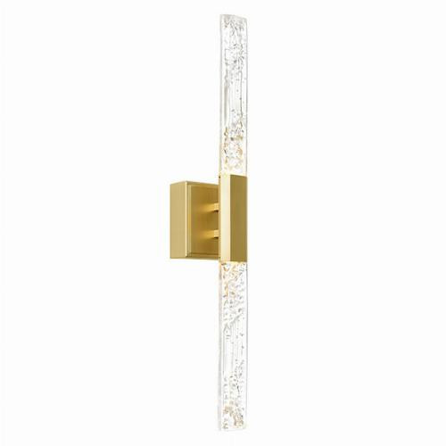 Greta Integrated LED 24in Brass Vanity Light with Handcrafted Glass