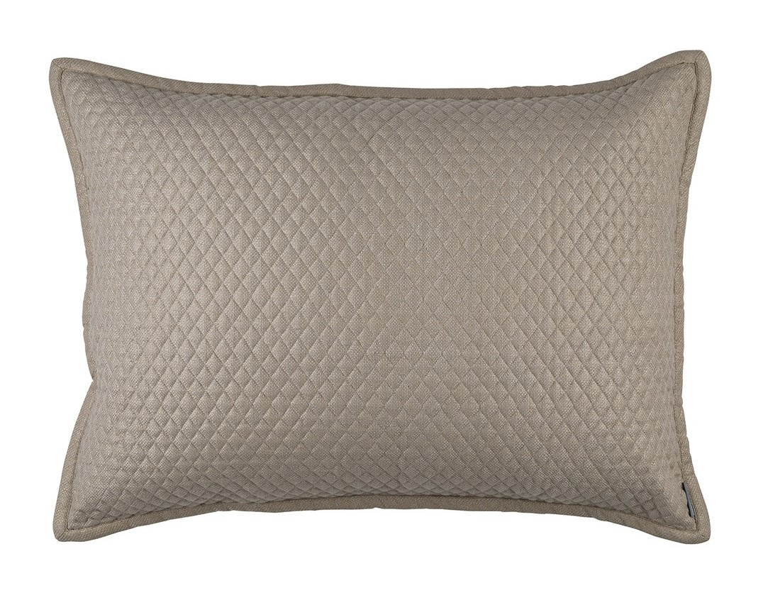 LAURIE 1" DIAMOND QUILTED LUXE EURO PILLOW STONE BASKETWEAVE 27X36  -- ALSO AVAILABLE IN IVORY BASKETWEAVE