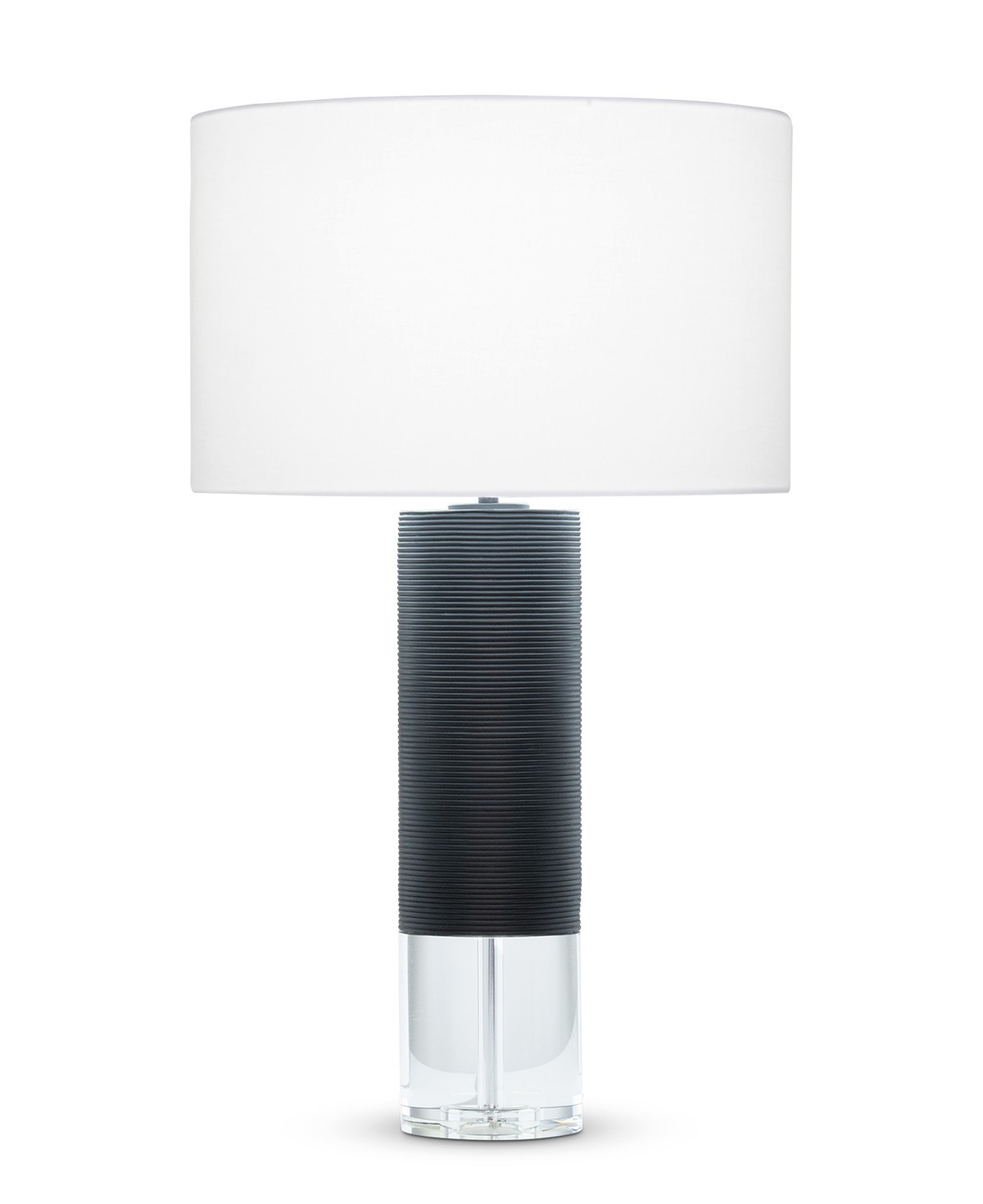 Locke Black Matte Ribbed Table Lamp, 31"H