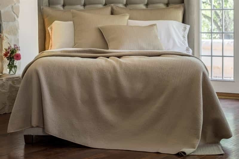 RETRO KING COVERLET TAUPE S&S 112X98
