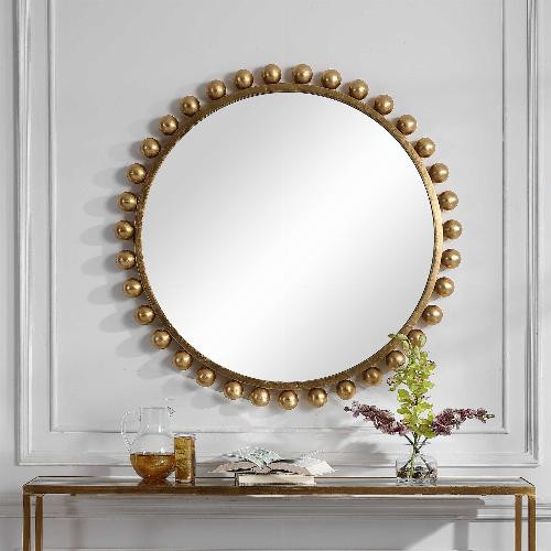 CYRA ROUND MIRROR, GOLD