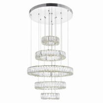 Madeline Integrated LED 5 Ring Chrome Chandelier