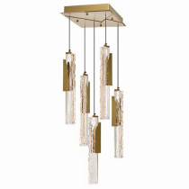 Valira Integrated LED 12in Brass Mini Pendant with Handcrafted Glass