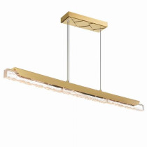 Valira Integrated LED 48in Brass Chandelier with Handcrafted Glass