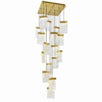 Lava Integrated LED 24in Brass Chandelier with Handcrafted Glass