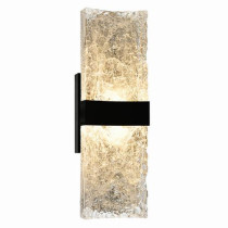 Lava Integrated LED 20in Black Wall Sconce Light with Handcrafted Glass