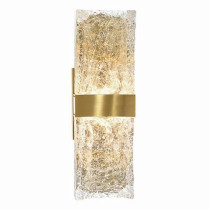 Lava Integrated LED 20in Brass Wall Light with Handcrafted Glass
