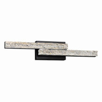 Stagger Integrated LED 24in Black Vanity Light with Handcrafted Glass
