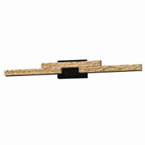 Stagger Integrated LED 36in Black Vanity Light with Handcrafted Glass