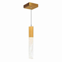 Greta Integrated LED 5in Brass Mini Pendant with Handcrafted Glass