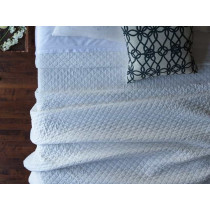 EMILY TWIN COVERLET/ WHITE LINEN 68X96