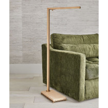 ILLUME FLOOR LAMP -TRAVERTINE/BRASS, 42"H