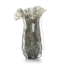 Grey Handblown Glass Eruption Vase I