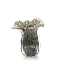 Grey Handblown Glass Eruption Vase II