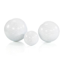 Set of Three Silver Wave Balls