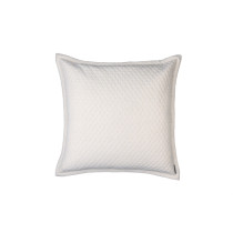LAURIE 1" DIAMOND QUILTED EUROPEAN PILLOW IVORY BASKETWEAVE 26X26
