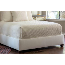 Laurie King Coverlet Luxury Bedding Made with 1-inch Diamond Quilted Ivory Basketweave