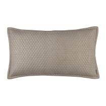 LAURIE 1" DIAMOND QUILTED KING PILLOW STONE BASKETWEAVE 20X36 -- ALSO AVAILABLE IN IVORY