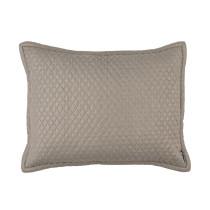 LAURIE 1" DIAMOND QUILTED STANDARD PILLOW STONE BASKETWEAVE 20X26  -- ALSO AVAILABLE IN IVORY