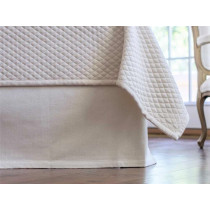 LAURIE TAILORED 3 PANEL BED SKIRT IVORY BASKETWEAVE 3/22X86