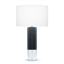 Locke Black Matte Ribbed Table Lamp, 31"H