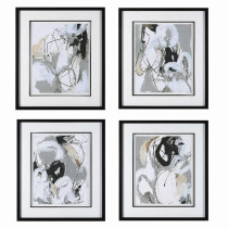 TANGLED THREADS FRAMED PRINTS, S/4