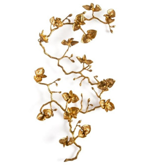 BRASS ORCHID WALL SCULPTURE I - CUSTOM MADE TO ORDER IN 8-10 WEEKS