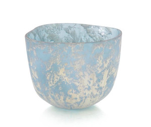 Powder Blue Bowl with Silver Overlay
