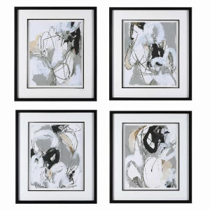 TANGLED THREADS FRAMED PRINTS, S/4
