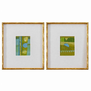PETITE BIJOUX FRAMED CANVASES - LIME, S/2