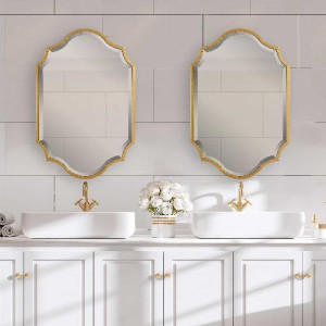 ELEGANT CURVED ARCHED MIRROR, GOLD