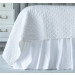 BATTERSEA GATHERED BED SKIRT / WHITE COTTON 3/22X86  -- ALSO AVAILABLE IN TAUPE & IVORY