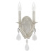 Blakely 2-Light Wall Sconce, Antique Silver with Crystal