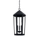 Ellsworth 3-Light Outdoor Hanging Lantern, Black Iron