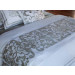 Mozart Luxury Bedding White/Ice Silver Throw Blanket