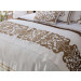 Mozart Luxury Bedding White/Straw Linen Throw Blanket 
